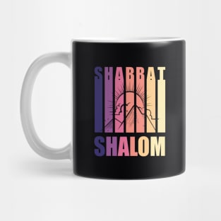 Shabbat Shalom Vintage Sunset Mug